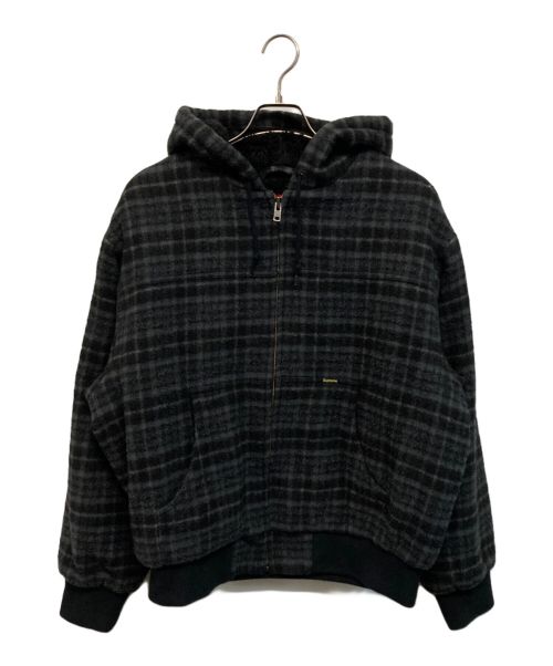 SUPREME（シュプリーム）SUPREME (シュプリーム) Plaid Wool Hooded Work Jacket ブラック サイズ:SIZE Mの古着・服飾アイテム