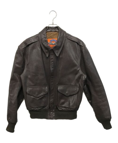 cooper（クーパー）cooper (クーパー) A-2 レザージャケット ブラウン サイズ:SIZE 40の古着・服飾アイテム