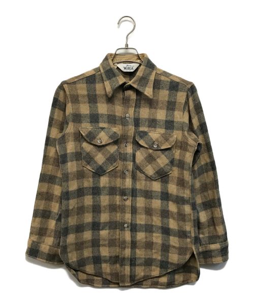 WOOLRICH（ウールリッチ）WOOLRICH (ウールリッチ) ウールチェックシャツ ベージュ サイズ:Sの古着・服飾アイテム