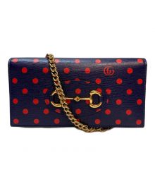 GUCCI（グッチ）の古着「ホースビットチェーンウォレット」｜ネイビー