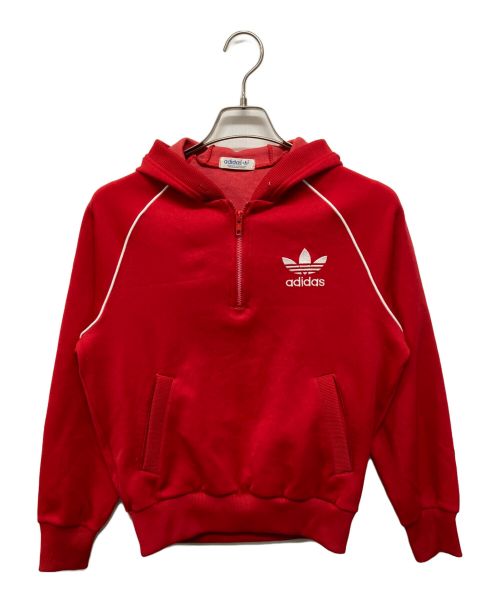 adidas（アディダス）adidas (アディダス) ハーフジップトラックジャケット レッド サイズ:Sの古着・服飾アイテム