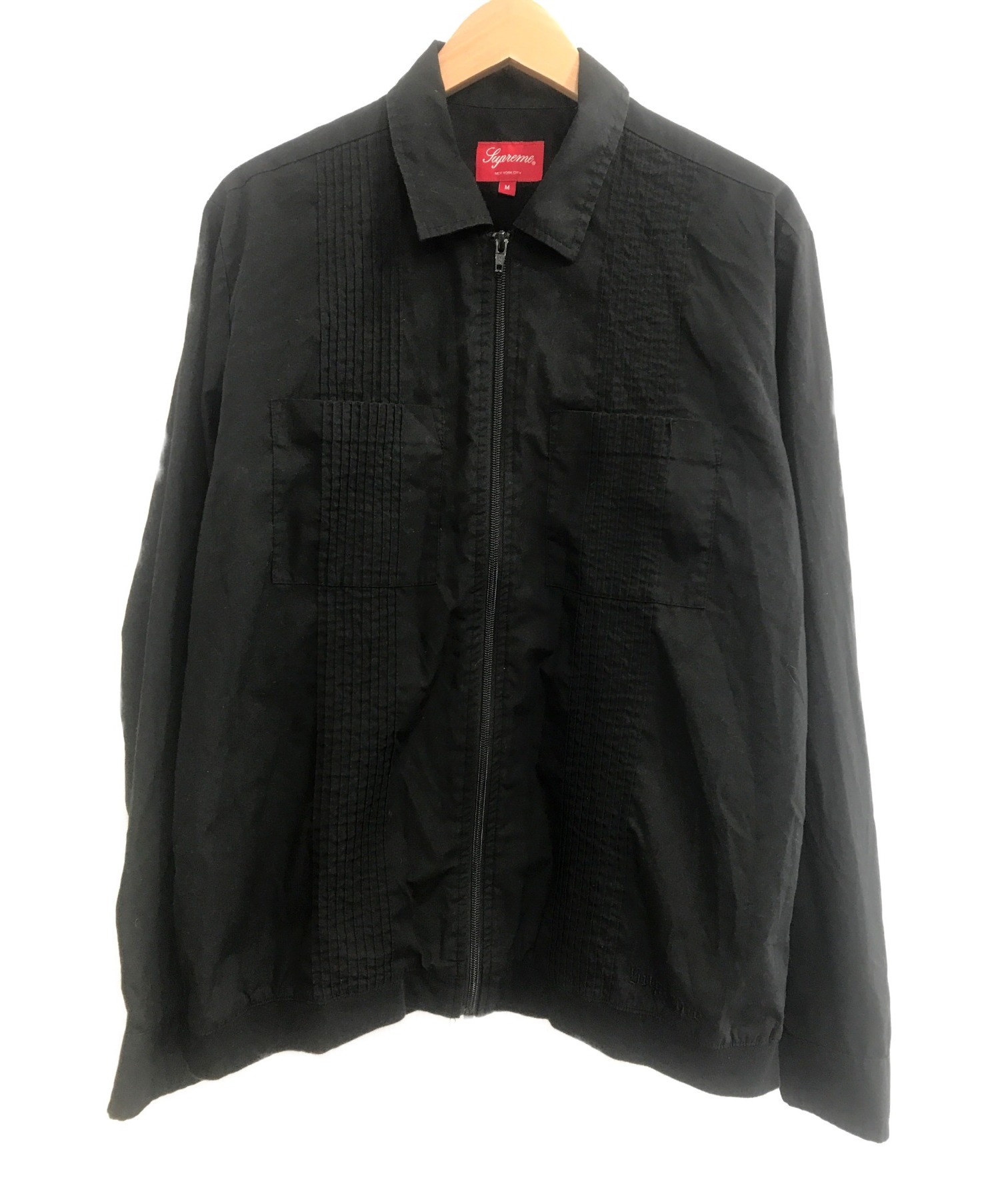 supreme pin tuck zip up shirt