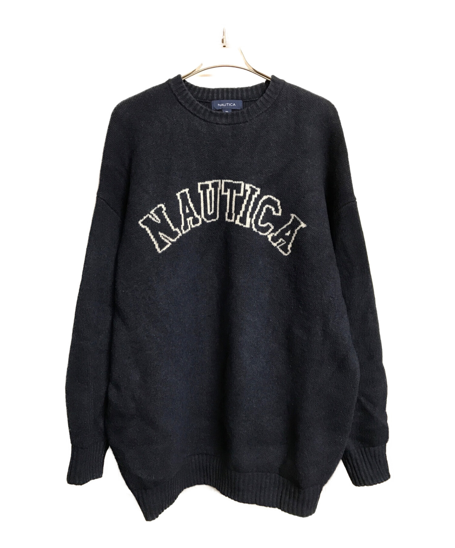 します NAUTICA Arch Logo Jacquard Sweater UPudg-m81581405166 ミドル