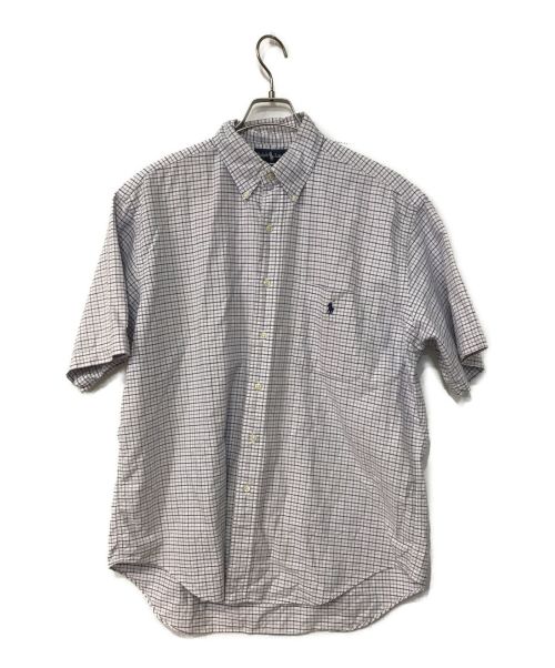 POLO RALPH LAUREN（ポロ・ラルフローレン）POLO RALPH LAUREN (ポロ・ラルフローレン) BIG SHIRT ホワイト×パープル サイズ:Mの古着・服飾アイテム