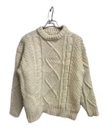 studioR330（ステュディオ アール スリーサーティー）の古着「UNISEX CABLE KNIT SWEATER」｜ホワイト