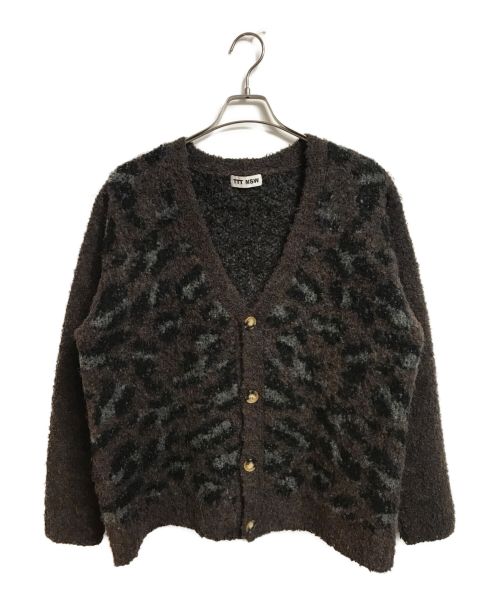 TTT MSW（ティー）TTT MSW (ティーモダンストリートウェア) Leopard Knit Cardigan ブラウン サイズ:Mの古着・服飾アイテム