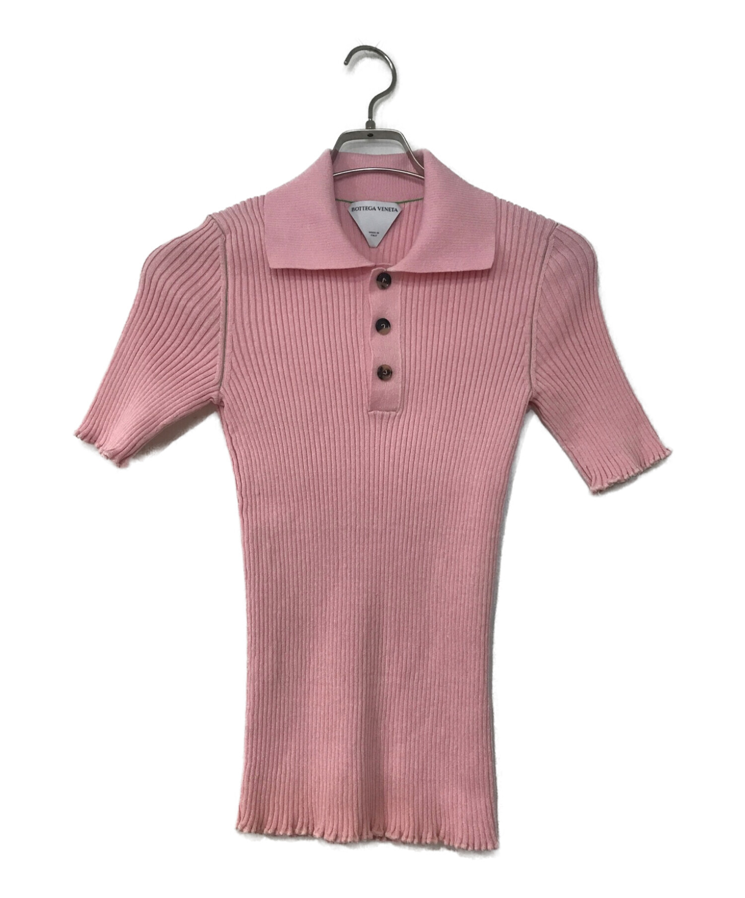 BOTTEGA VENETA (ボッテガベネタ) ニットポロシャツ ピンク サイズ:M