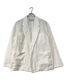 MISEI（ミセイ）の古着「Linen Buttonsless Jacket」｜ホワイト