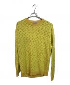 71 MICHAELミシェル）の古着「OPENWORK KNIT PULLOVER」｜イエロー