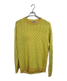 71 MICHAEL（ミシェル）の古着「OPENWORK KNIT PULLOVER」｜イエロー