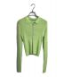 AMOMENTO（アモーメント）の古着「RIB TWO WAY ZIP UP CARDIGAN LIME」｜ライトグリーン