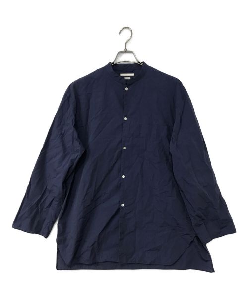 BLURHMS（ブラームス）blurhms (ブラームス) Chambray Stand Collar Cuffless Shirt ネイビー サイズ:Ｌの古着・服飾アイテム