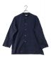 blurhms（ブラームス）の古着「Chambray Stand Collar Cuffless Shirt」｜ネイビー