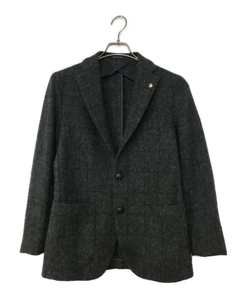 TAGLIATORE（タリアトーレ）TAGLIATORE (タリアトーレ) Harris Tweed (ハリスツイード) テーラードジャケット グリーン サイズ:42/Rの古着・服飾アイテム