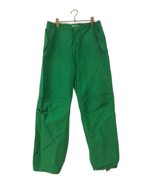 AURALEE（オーラリー）AURALEE (オーラリー) HIGH DENSITY FINX LINEN WEATHER FIELD PANTS グリーン サイズ:3の古着・服飾アイテム