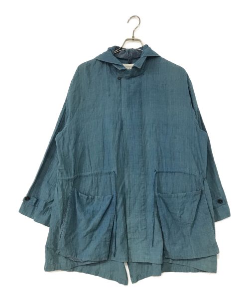 Khadi and Co（カディアンドコー）Khadi and Co (カディアンドコー) フーデッドコート インディゴ サイズ:Sの古着・服飾アイテム