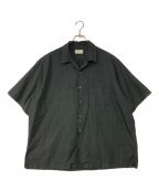 HERILLヘリル）の古着「Cotton Silk Open Collar S/S Shirts」｜ブラック