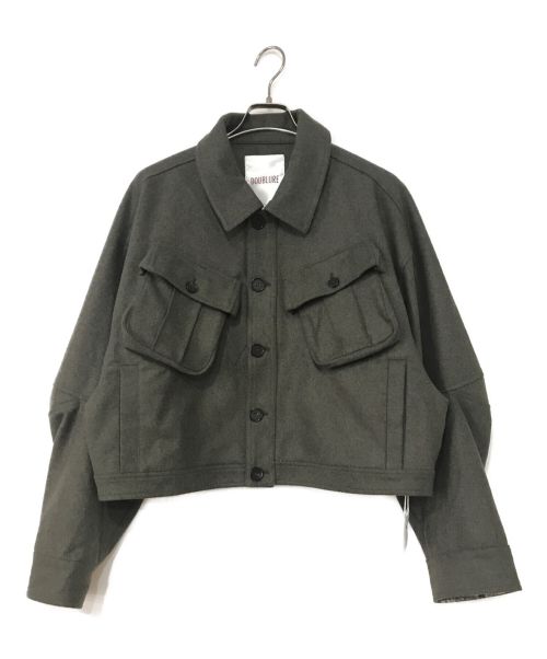 DOUBLURE（ダブルア）DOUBLURE (ダブルア) Short Wool Jacket オリーブ サイズ:Lの古着・服飾アイテム