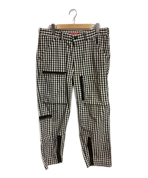 SUPREME（シュプリーム）SUPREME (シュプリーム) Gingham Flight Pant ブラック×ホワイト サイズ:34の古着・服飾アイテム