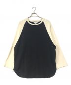 BLURHMSブラームス）の古着「Silk Cotton Baseball Raglan Tee」｜ブラック