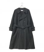 Graphpaperグラフペーパー）の古着「DOUBLE CLOTH PEACH TRENCH COAT」｜ブラック