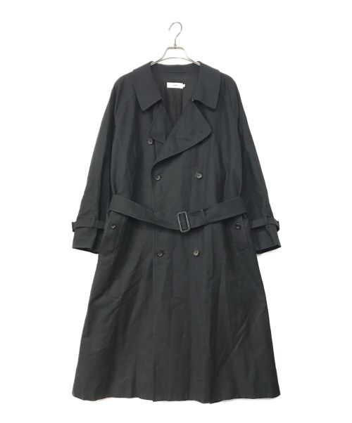 Graphpaper（グラフペーパー）Graphpaper (グラフペーパー) DOUBLE CLOTH PEACH TRENCH COAT ブラック サイズ:1の古着・服飾アイテム