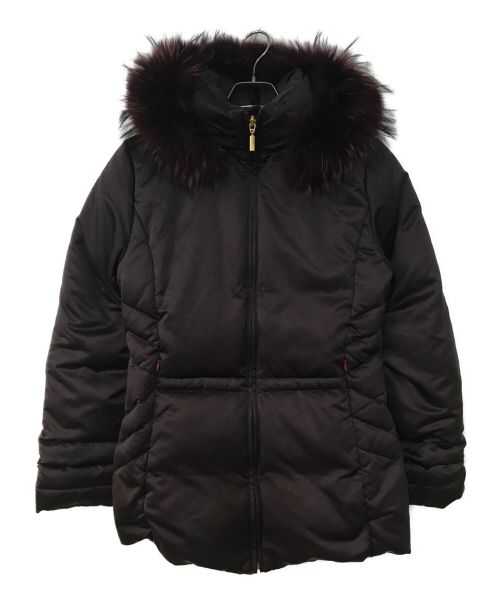 MONCLER（モンクレール）MONCLER (モンクレール) ラクーンファーダウンジャケット ボルドーの古着・服飾アイテム