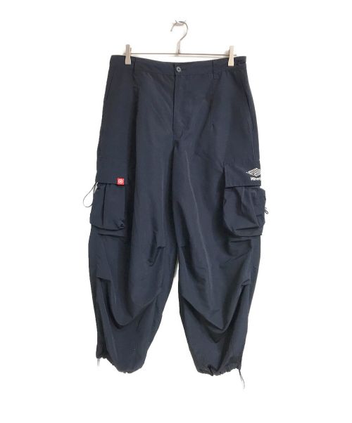 9090（9090）9090 (9090) Tech Logo Nylon Cargo Pants ネイビー サイズ:XLの古着・服飾アイテム