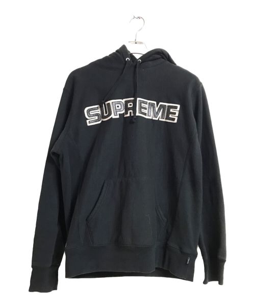 SUPREME（シュプリーム）SUPREME (シュプリーム) Perforated Leather Hooded Sweatshirt ブラック サイズ:Mの古着・服飾アイテム