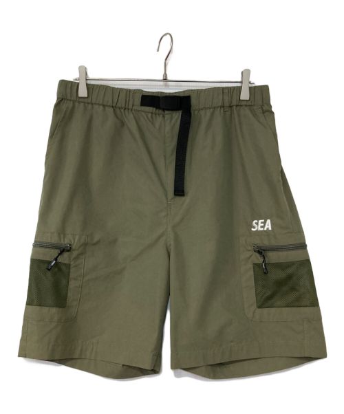 WIND AND SEA（ウィンド アンド シー）WIND AND SEA (ウィンダンシー) WATER REPELLENT NYLON CARGO SHORTS オリーブ サイズ:Lの古着・服飾アイテム