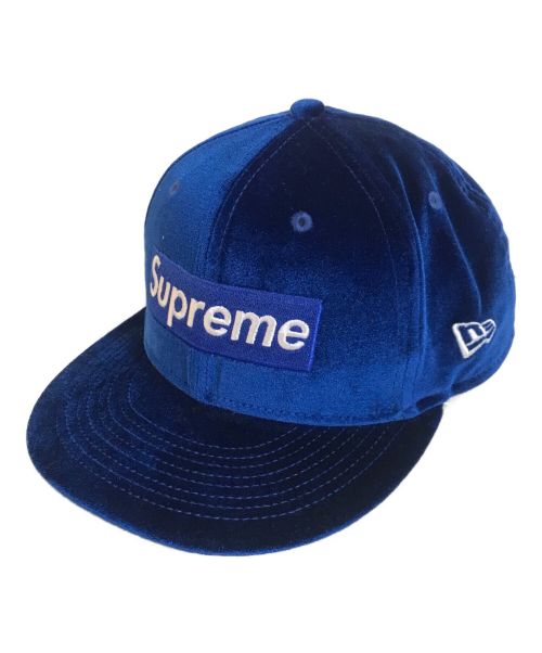 SUPREME（シュプリーム）Supreme (シュプリーム) New Era (ニューエラ) Velour Box Logo ブルー サイズ:7 8/5の古着・服飾アイテム