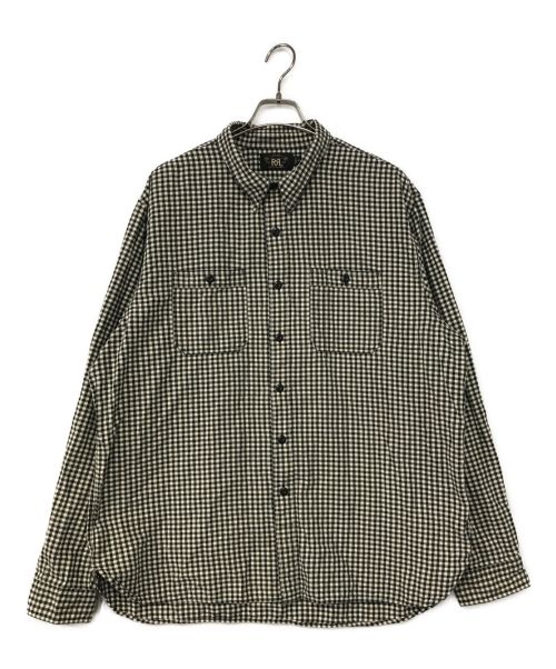 RRL（ダブルアールエル）RRL (ダブルアールエル) ギンガムチェックシャツ グレー サイズ:XXLの古着・服飾アイテム