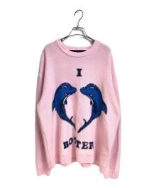 BOTTER（ボッター）の古着「BT KNITTED CASHMERE BLEND SWEATER DOLPHIN」｜ピンク