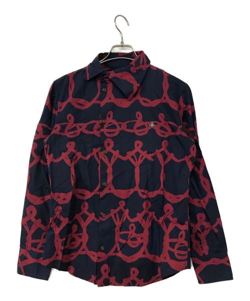 Vivienne Westwood man（ヴィヴィアン ウェストウッド マン）Vivienne Westwood man (ヴィヴィアン ウェストウッド マン) Printed ‘Chain’ Shirt ネイビー サイズ:46の古着・服飾アイテム