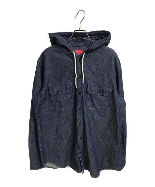 SUPREME（シュプリーム）SUPREME (シュプリーム) Hooded Denim Shirt ブルー サイズ:Lの古着・服飾アイテム