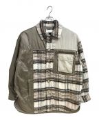 FenG CHen WANGフェンチェンワン）の古着「PANELLED FLANNEL SHIRT JACKET」｜ブラウン