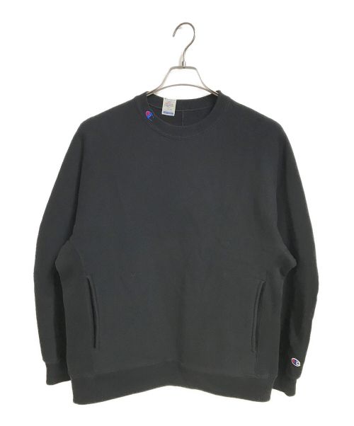 N.HOOLYWOOD（エヌ ハリウッド）N.HOOLYWOOD (エヌ ハリウッド) Champion (チャンピオン) NEW WEAVE CREWNECK SWEATSHIRT ブラック サイズ:MEDIUMの古着・服飾アイテム