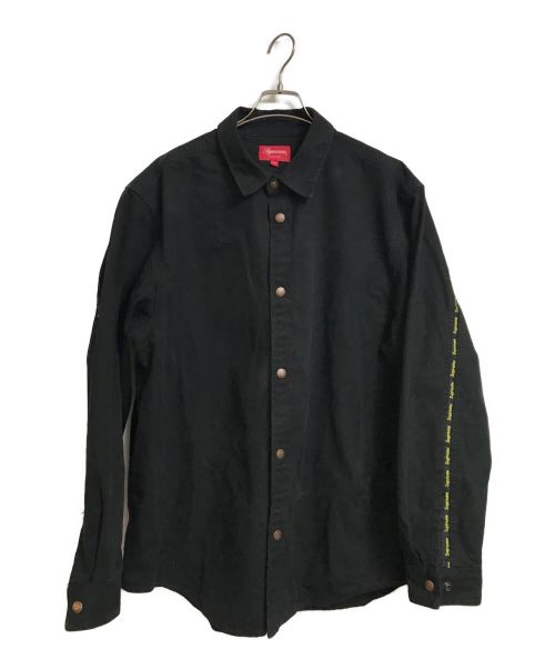 SUPREME（シュプリーム）SUPREME (シュプリーム) LOGO Taping  Work shirt ブラック サイズ:XLの古着・服飾アイテム