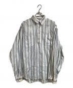 SIMPLY COMPLICATEDシンプリーコンプリケイティド）の古着「FRINGE STRIPE PULLOVER SHIRT」｜ホワイト