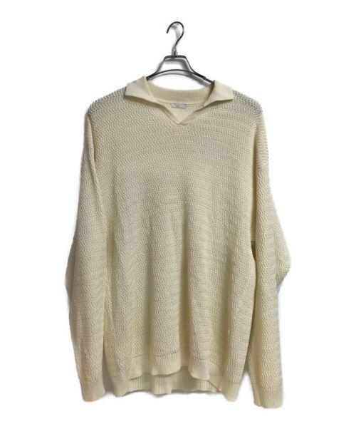 Blanc YM（ブランワイエム）Blanc YM (ブランワイエム) Skipper Knit Shirt ホワイト サイズ:FREEの古着・服飾アイテム