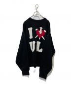 unknownアンノーン）の古着「I Luv U L Jacquard Knit」｜ブラック