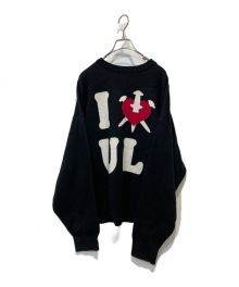 unknown（アンノーン）の古着「I Luv U L Jacquard Knit」｜ブラック