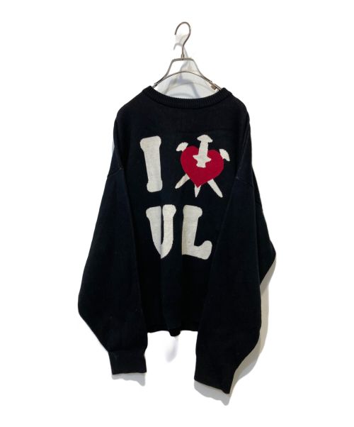 unknown（アンノーン）Unknown (アンノーン) I Luv U L Jacquard Knit ブラック サイズ:表記なしの古着・服飾アイテム