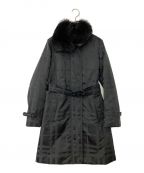BURBERRY LONDONバーバリーロンドン）の古着「フォックスファーチェックコート」｜ブラック