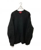 SUPREMEシュプリーム）の古着「Applique Cable Knit Sweater」｜ブラック