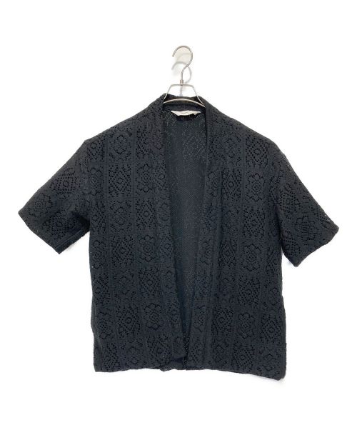 SASQUATCHfabrix.（サスクワッチファブリックス）SASQUATCHfabrix. (サスクワッチファブリックス) KNIT LACE H/S HAORI ブラック サイズ:Lの古着・服飾アイテム