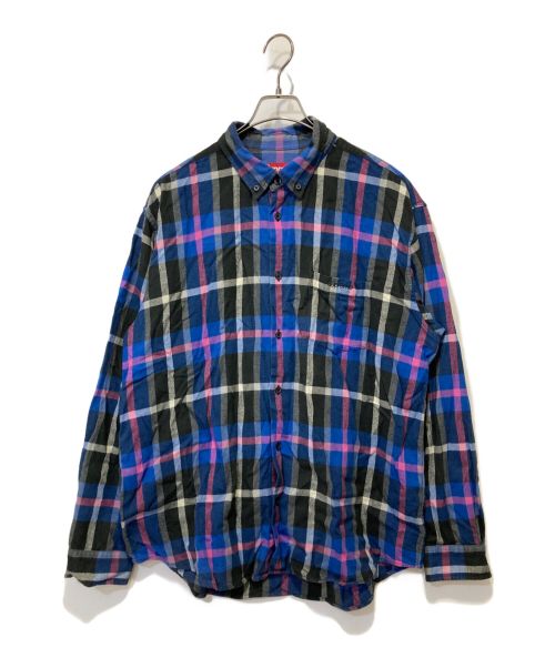 SUPREME（シュプリーム）SUPREME (シュプリーム) Plaid Flannel Shirt ネイビー サイズ:Lの古着・服飾アイテム