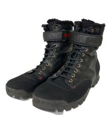 GUCCI（グッチ）の古着「Web GG Lace Boot」｜ブラック