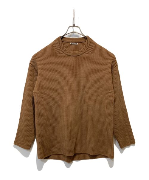 AURALEE（オーラリー）AURALEE (オーラリー) SUPER FINE WOOL RIB KNIT BIG P/O ブラウン サイズ:3の古着・服飾アイテム