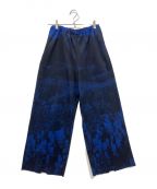 NON TOKYOノントーキョー）の古着「PRINT RIB WIDE PANTS」｜ブルー